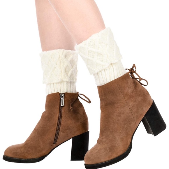 💥 SALE Basketweave Crochet Knit Boot Cuffs Leg Warmers - Picture 2 of 2